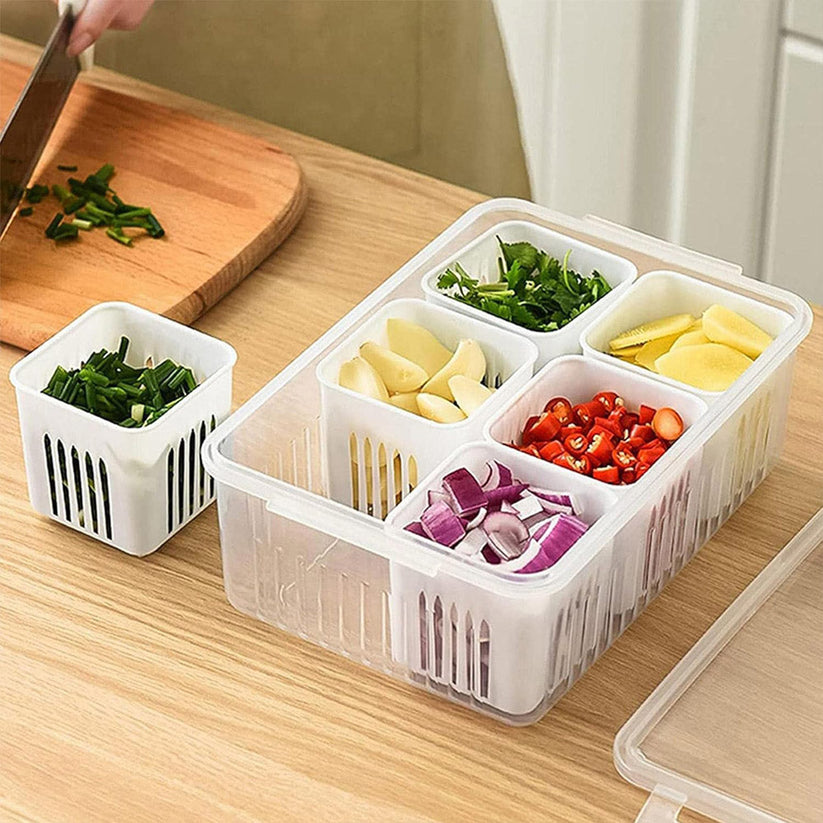 Fridge Storage Boxes Freezer Storage Containers Container For Kitchen Storage Set Storage In Kitchen Vegetable Storage Draining Crisper Refrigerator Food Box (1 Pc)